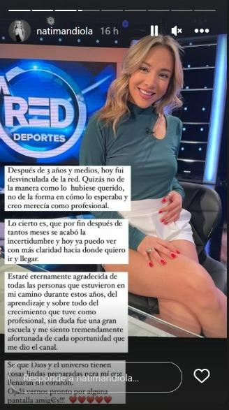 Mensaje de Natalia Mandiola