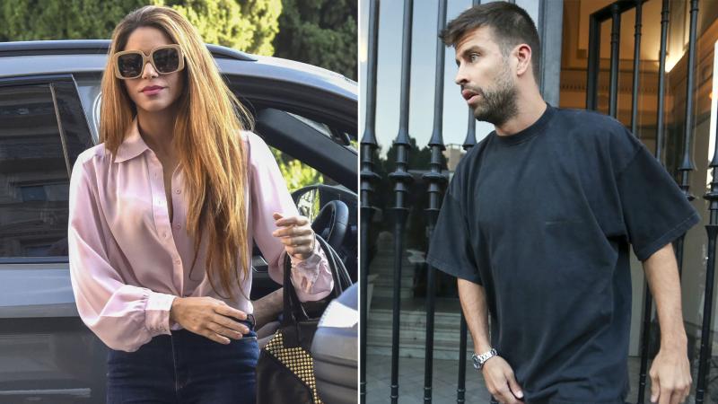 Shakira y Gerard Piqué saliendo de tribunales
