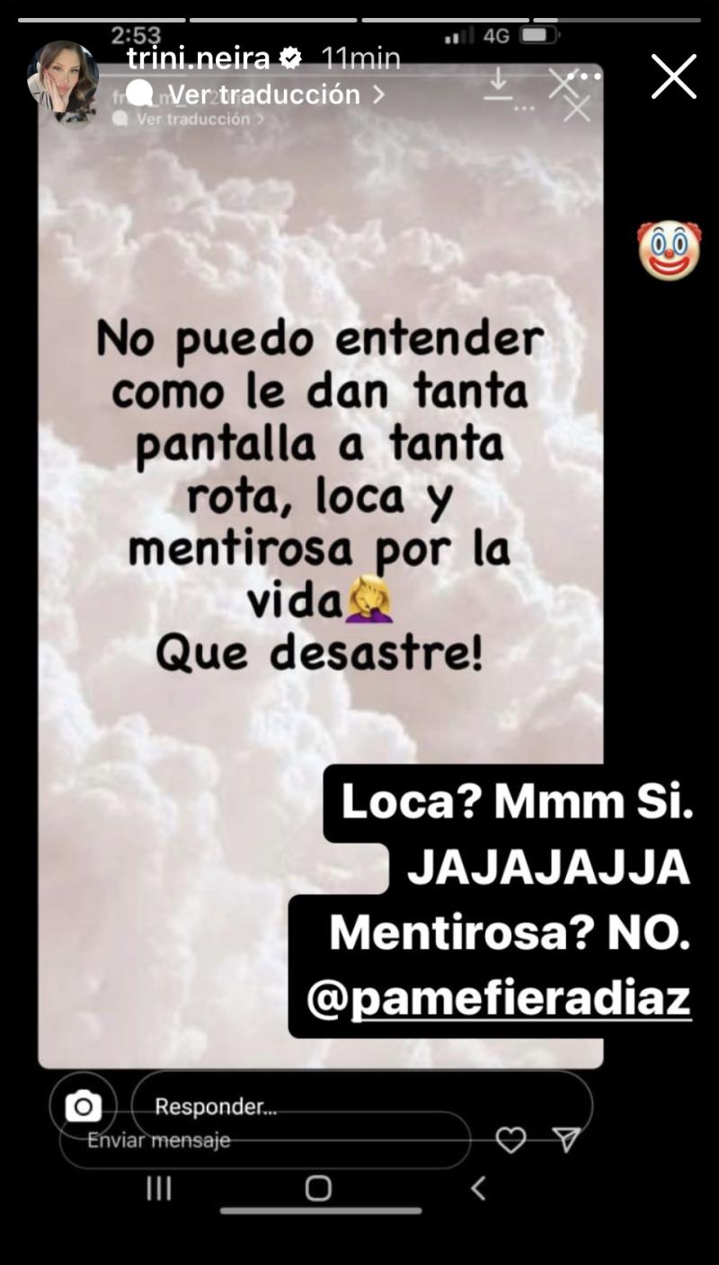 Trinidad etiquetando a Pamela Díaz