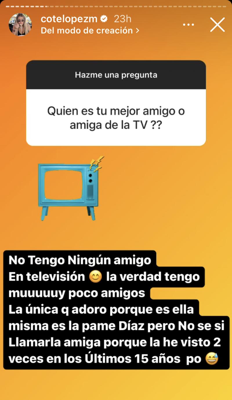 Coté López habla sobre si tiene amigos en la TV