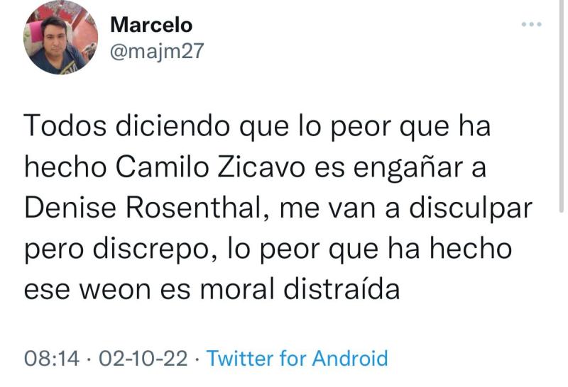 Infidelidad de Camilo Zicavo