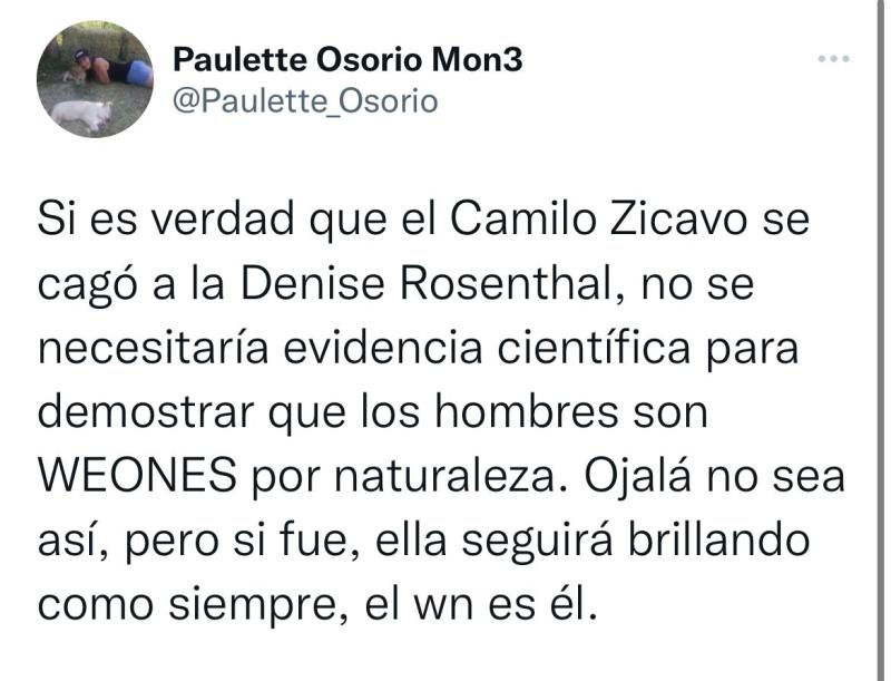 Infidelidad de Camilo Zicavo