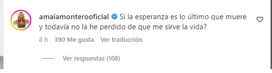 “¿De qué me sirve la vida?”: Amaia Montero luce irreconocible y preocupa a sus fans tras última publicación