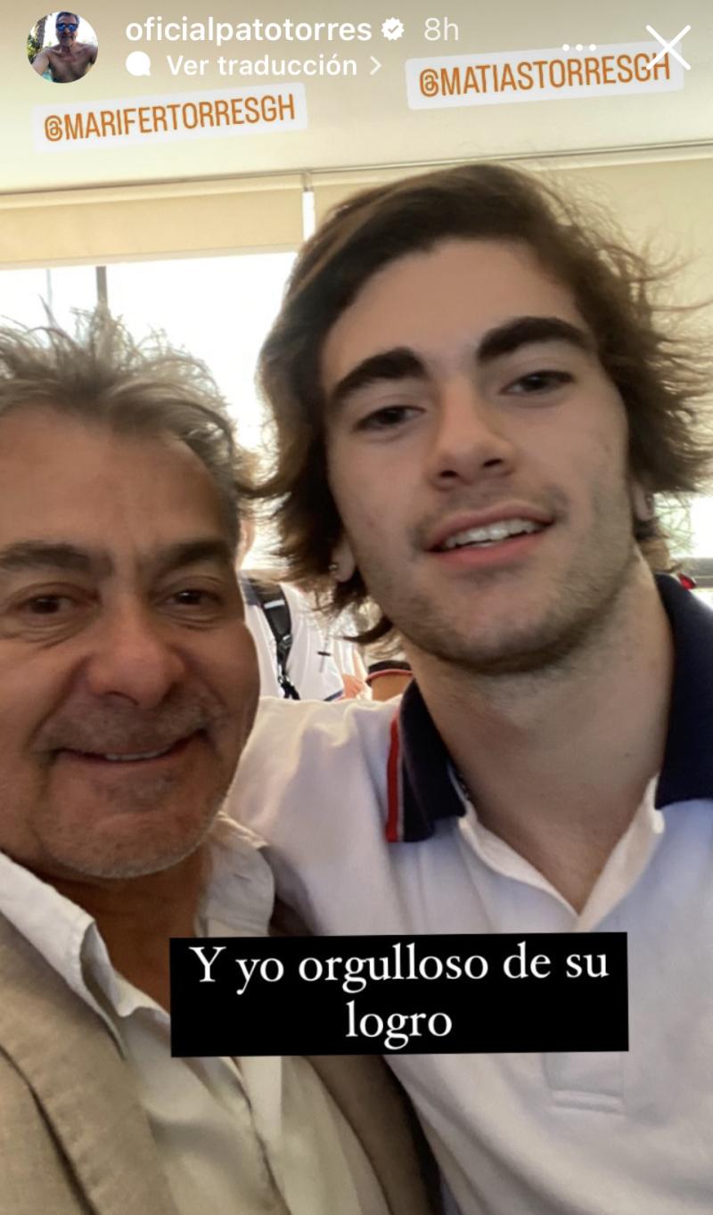 Pato Torres posando junto a su hijo Matías