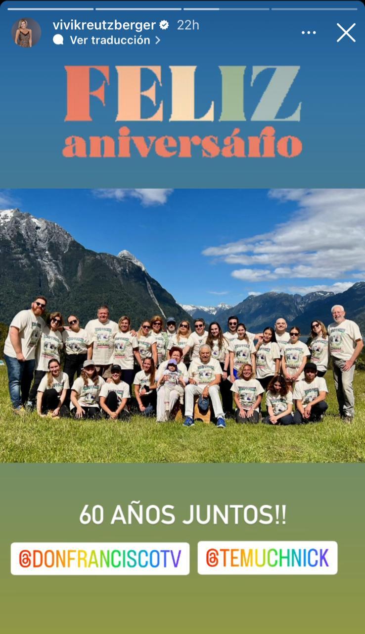 La familia reunida: Vivi Kreutzberger compartió emotiva celebración del aniversario de sus padres