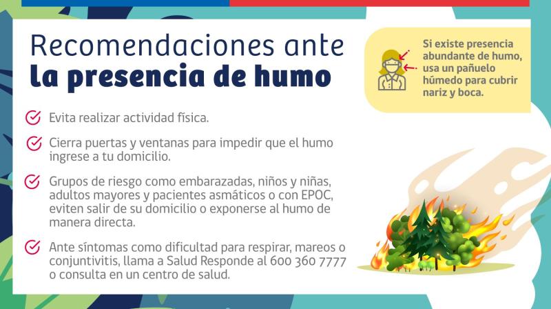 Se decreta alerta por riesgo sanitario en la RM: recomiendan usar mascarilla por humo