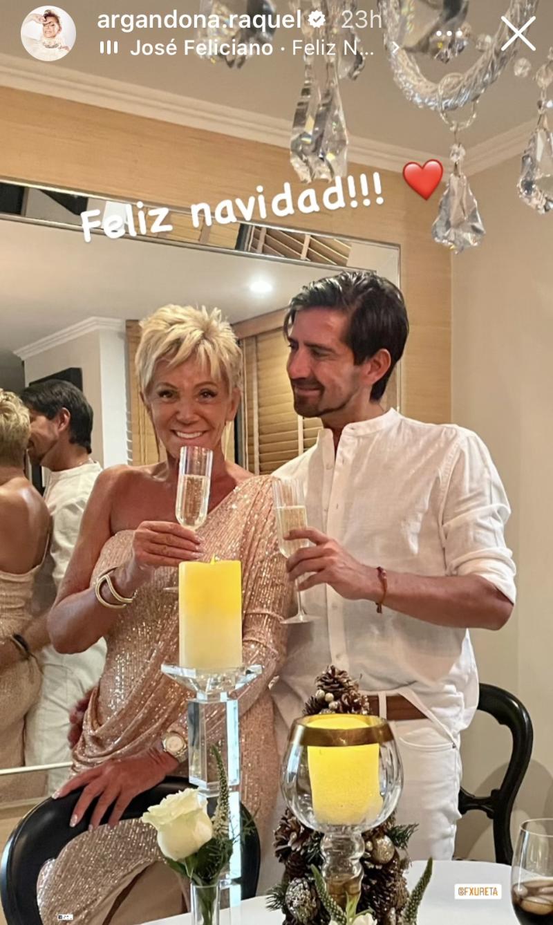 Raquel Argandoña pasando la Navidad con Félix Ureta