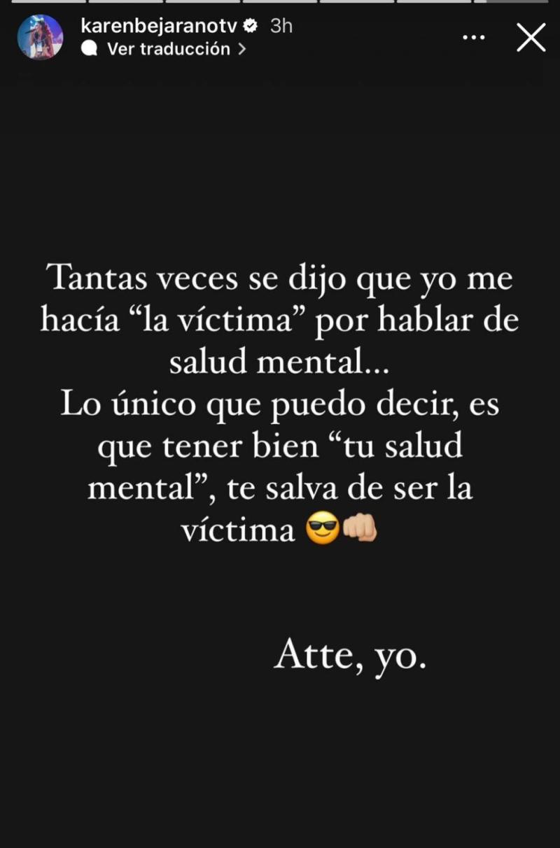 “Tantas veces se dijo que yo me hacía la víctima”: Karen Bejarano compartió particular reflexión