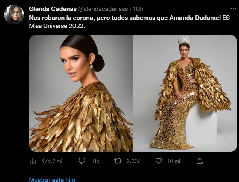 Tuits de venezolanos reclamando por "Miss Universo 2022"