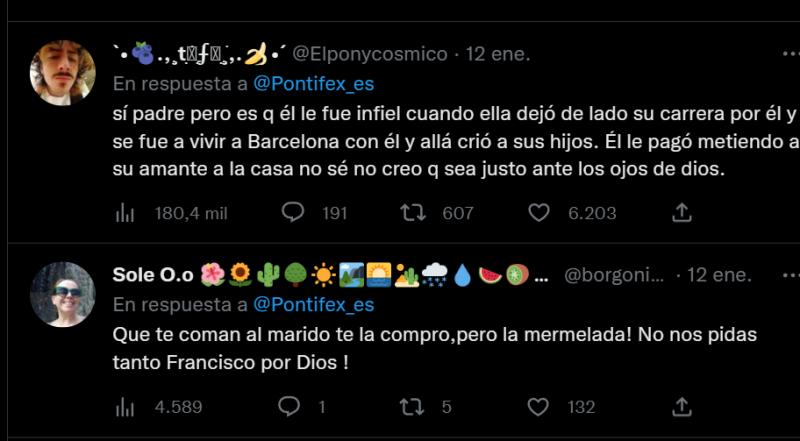 Respuestas a tuit del Papa Francisco