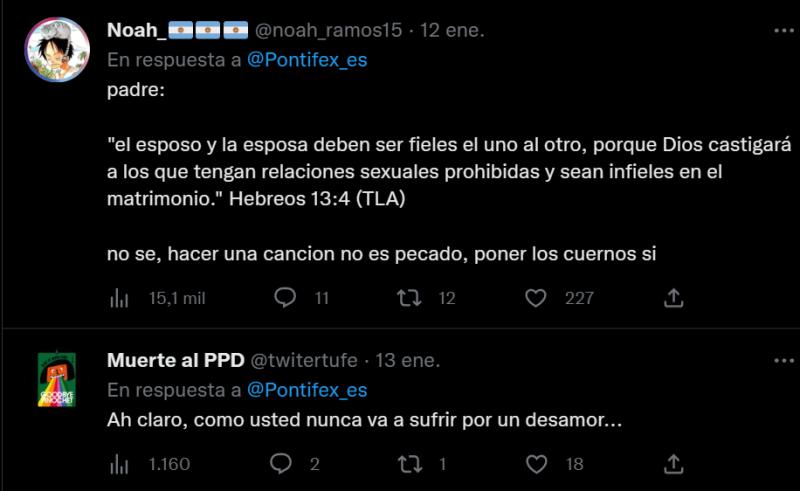 Respuestas a tuit del Papa Francisco