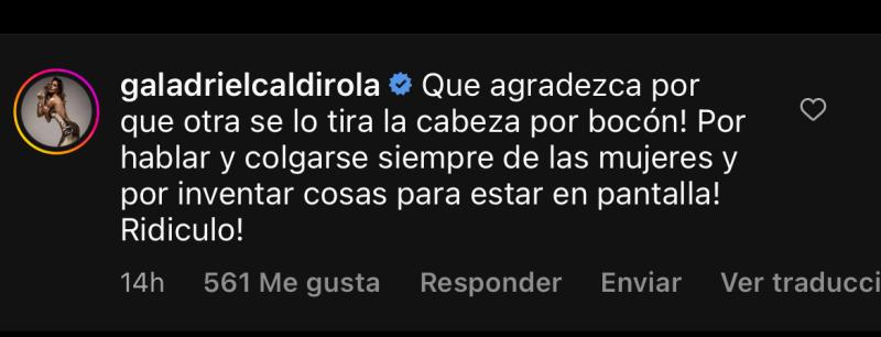 Gala Caldirola responde a Luis Mateucci