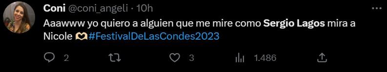 Tuit sobre Sergio Lagos en show de Nicole