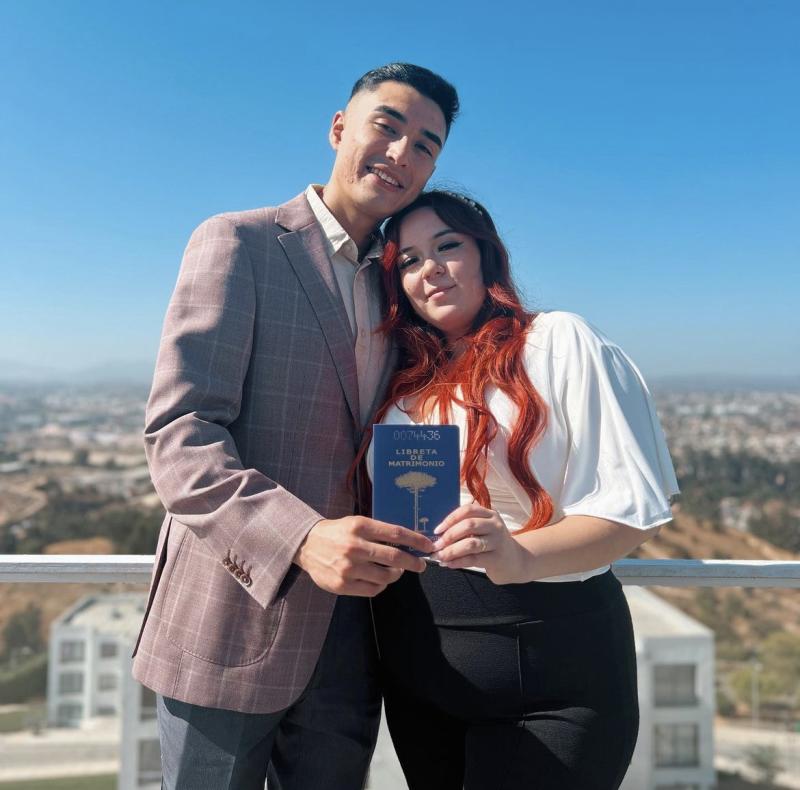 Christell Rodríguez en su matrimonio por el civil