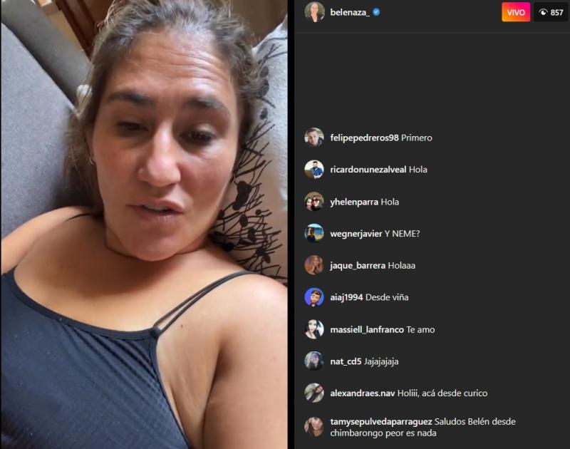 Belén Mora hablando en el live