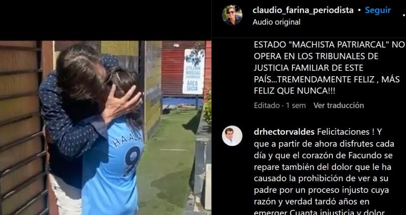 Reencuentro de Claudio Fariña y su hijo