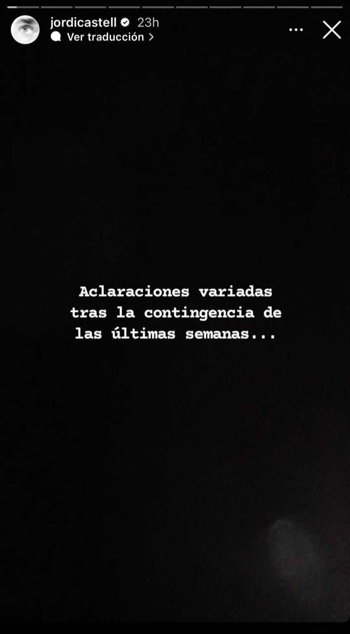 Descargo de Jordi Castell en redes sociales.