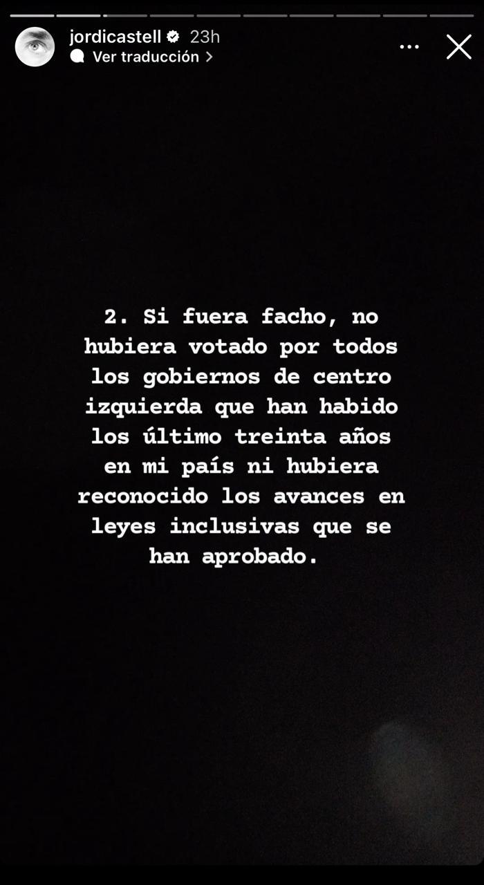 Descargo de Jordi Castell en redes sociales.