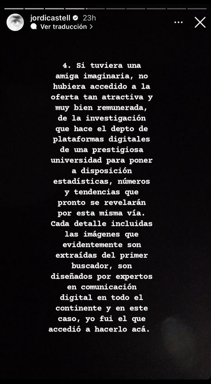 Descargo de Jordi Castell en redes sociales.