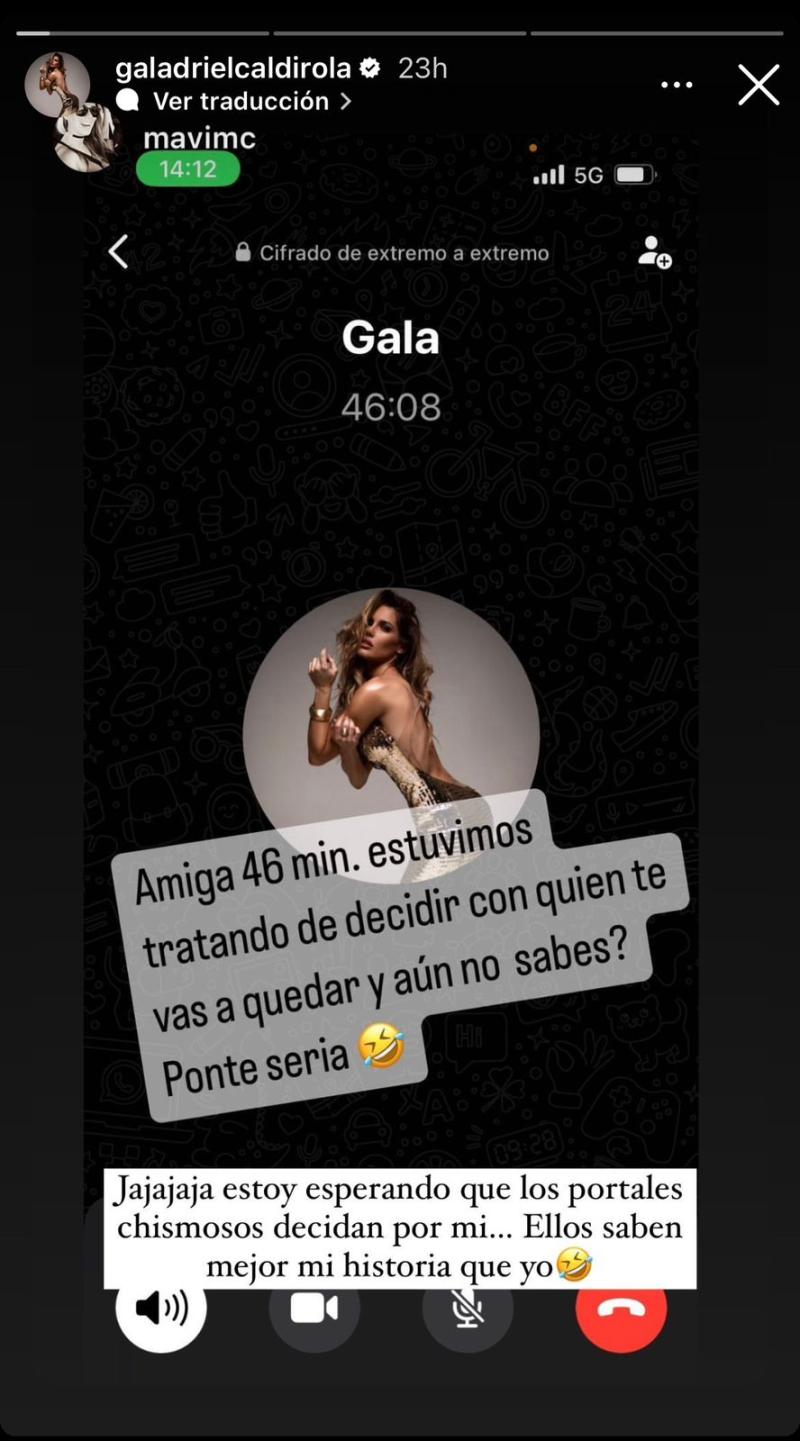 Gala Caldirola y su mensaje en Instagram