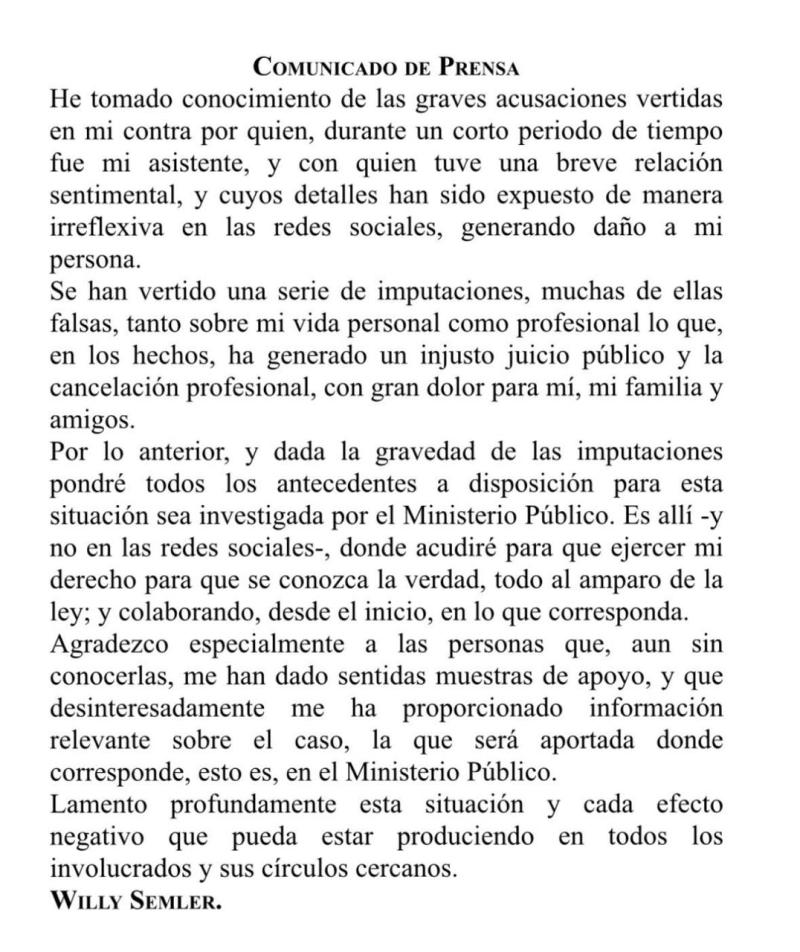 La defensa de Willy Semler.