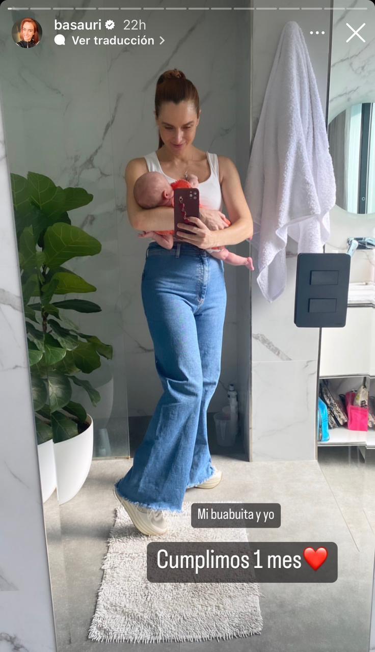 Begoña Basauri celebró el primer mes de su bebé con adorable postal