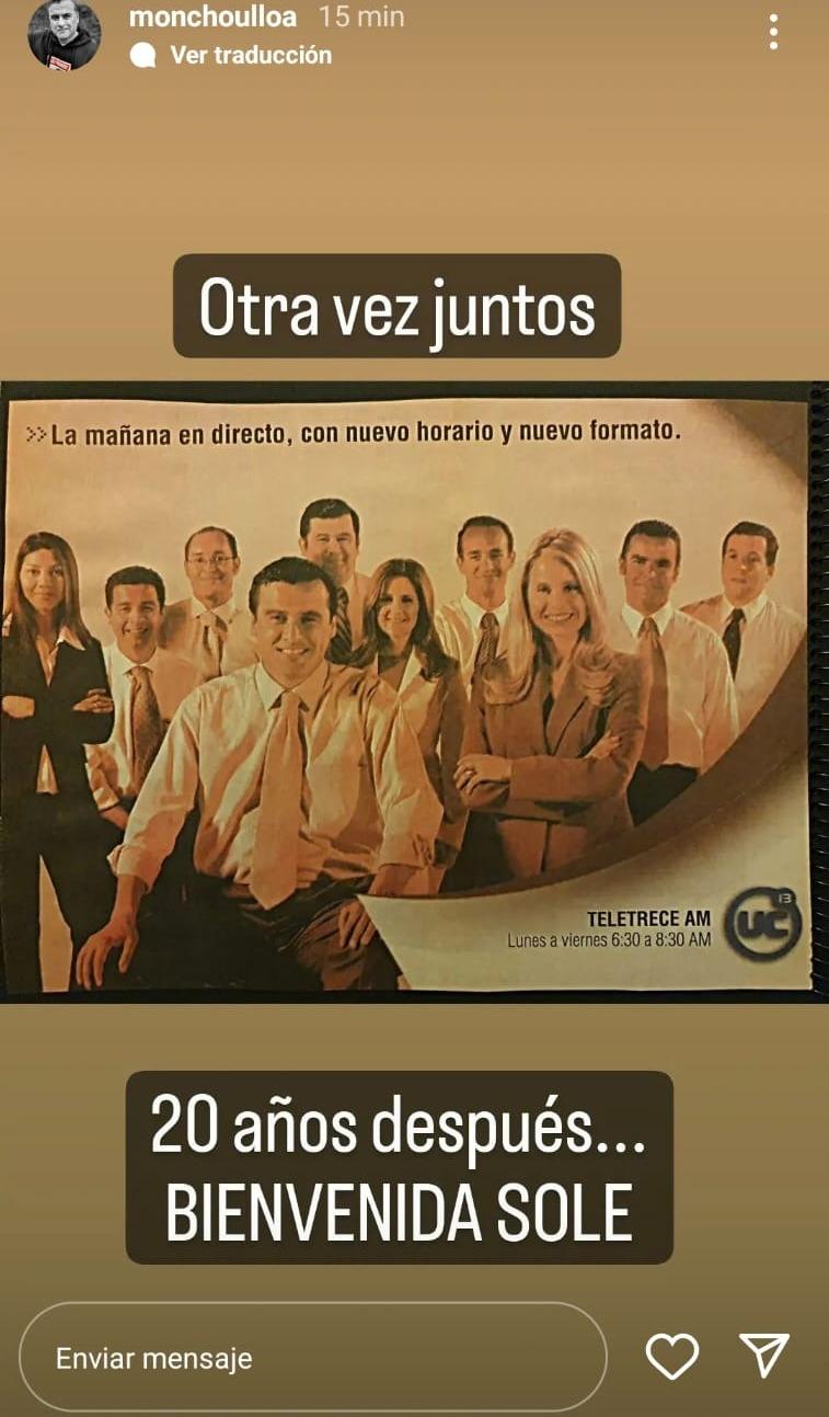 Con foto del recuerdo: Ramón Ulloa le dio la bienvenida a Soledad Onetto a Canal 13