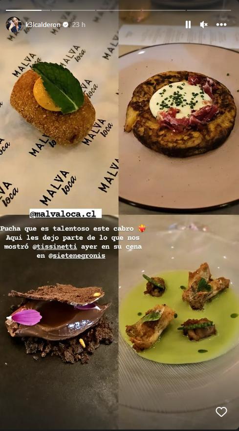 Kel Calderón disfrutó de lujosa cena.