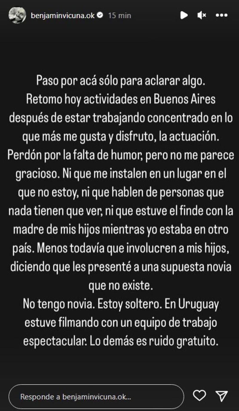 Descargo de Benjamín Vicuña