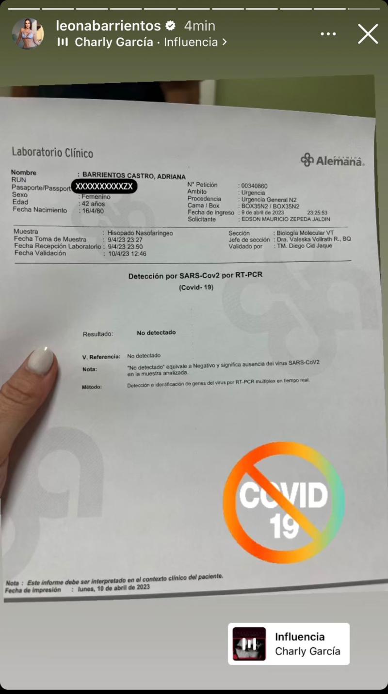 Adriana Barrientos preocupa por fotos desde la clínica.