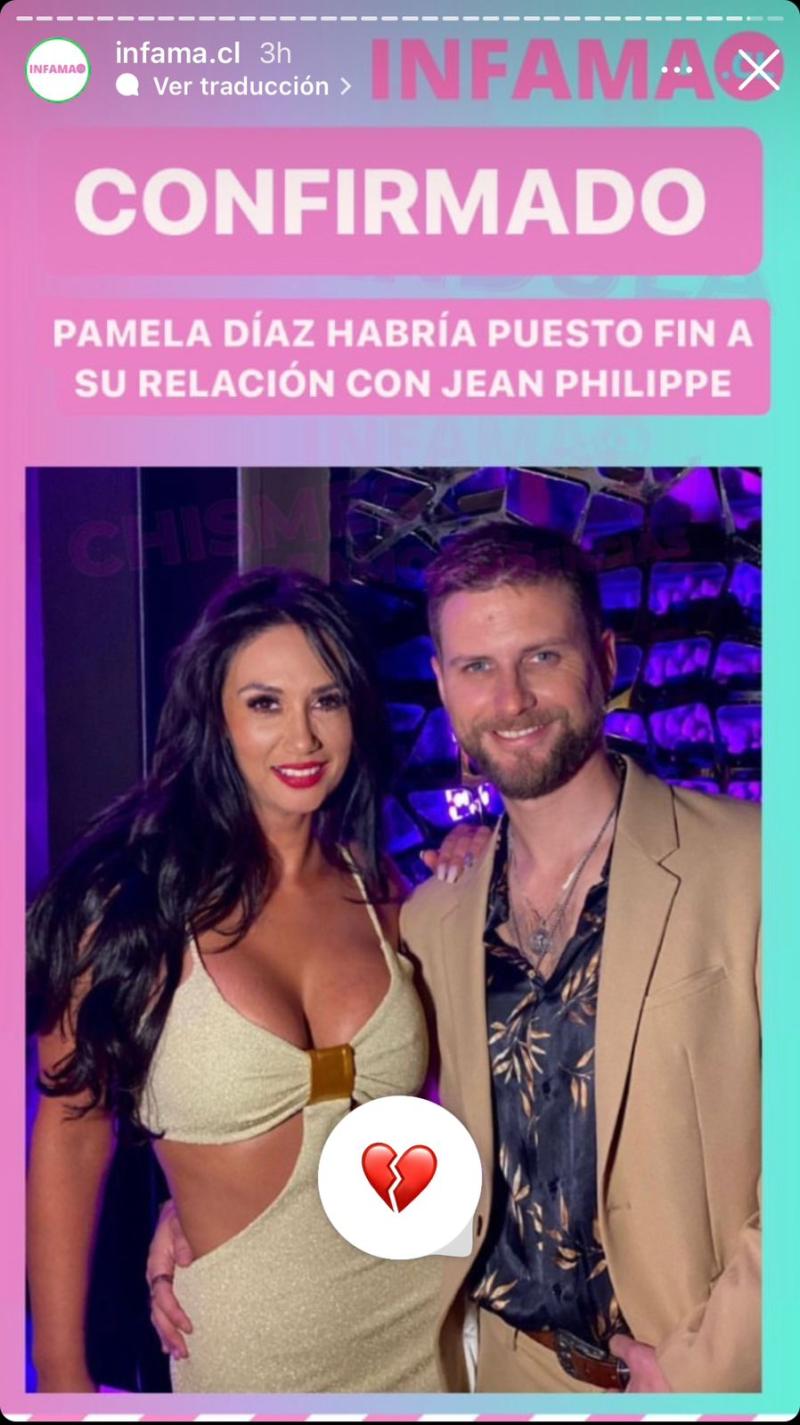 Pamela Díaz habría puesto fina su relación con Jean Philippe Cretton.