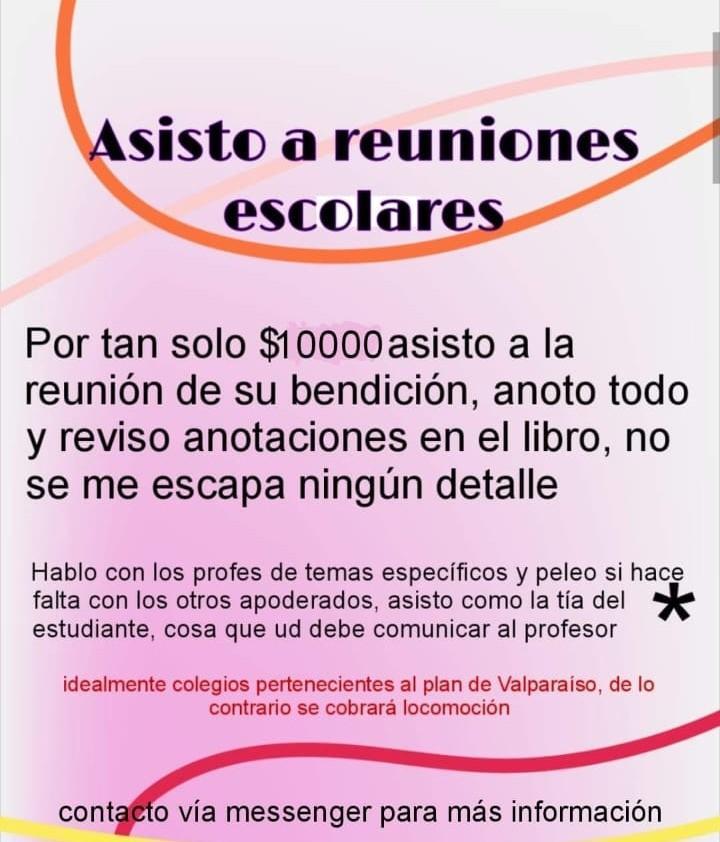 Afiche de servicio de asistir a reunín de apoderados