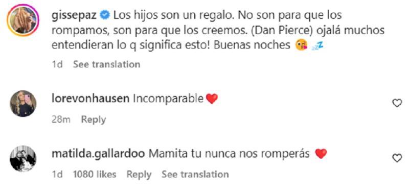 Comentario de Agustina, hija de Pinilla