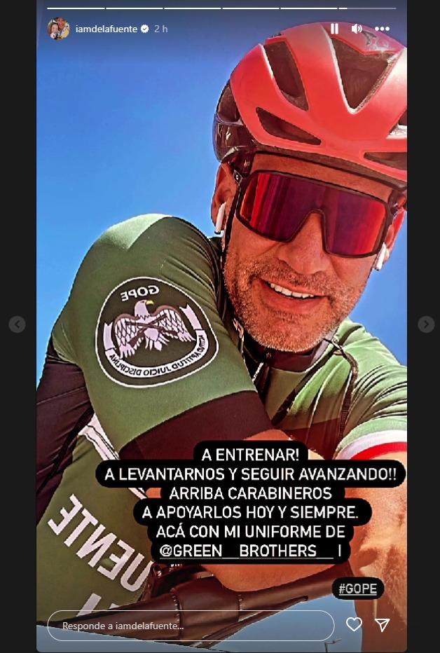 Cristián de la Fuente en uniforme del GOPE.