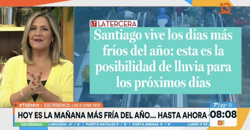 Michelle Adams contó si tendremos lluvia en Santiago