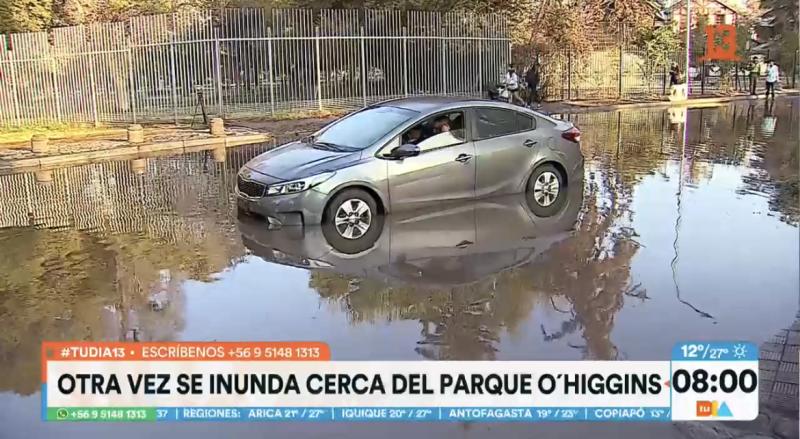 Nueva inundación en Parque O'Higgins