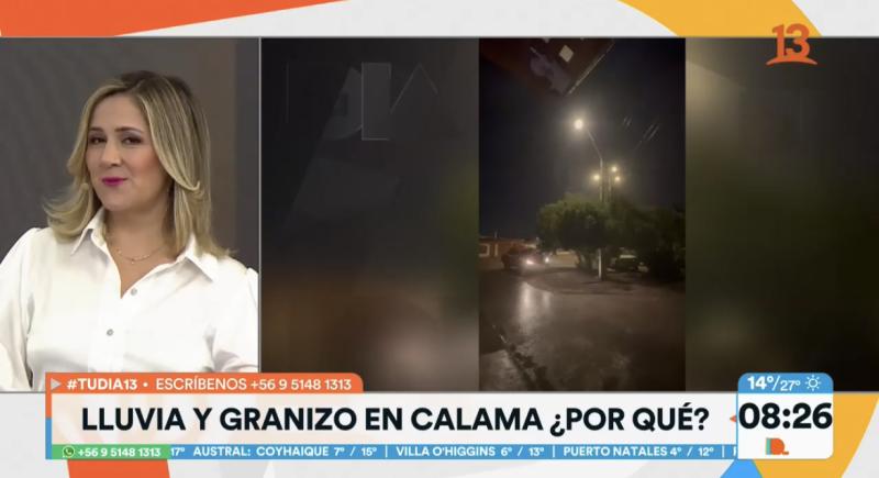 Lluvia y granizos en Calama
