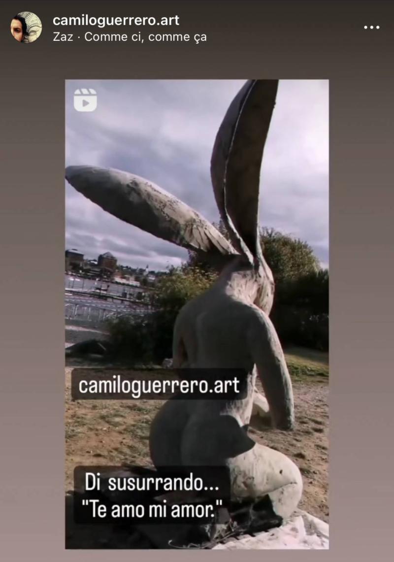 Polémica por escultura de conejo con bebé en Puerto Varas