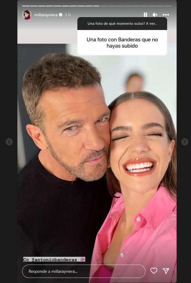 Millaray Viera y Antonio Banderas