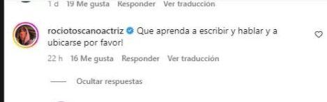 Rocío Toscano le respondió con todo a Cris MJ