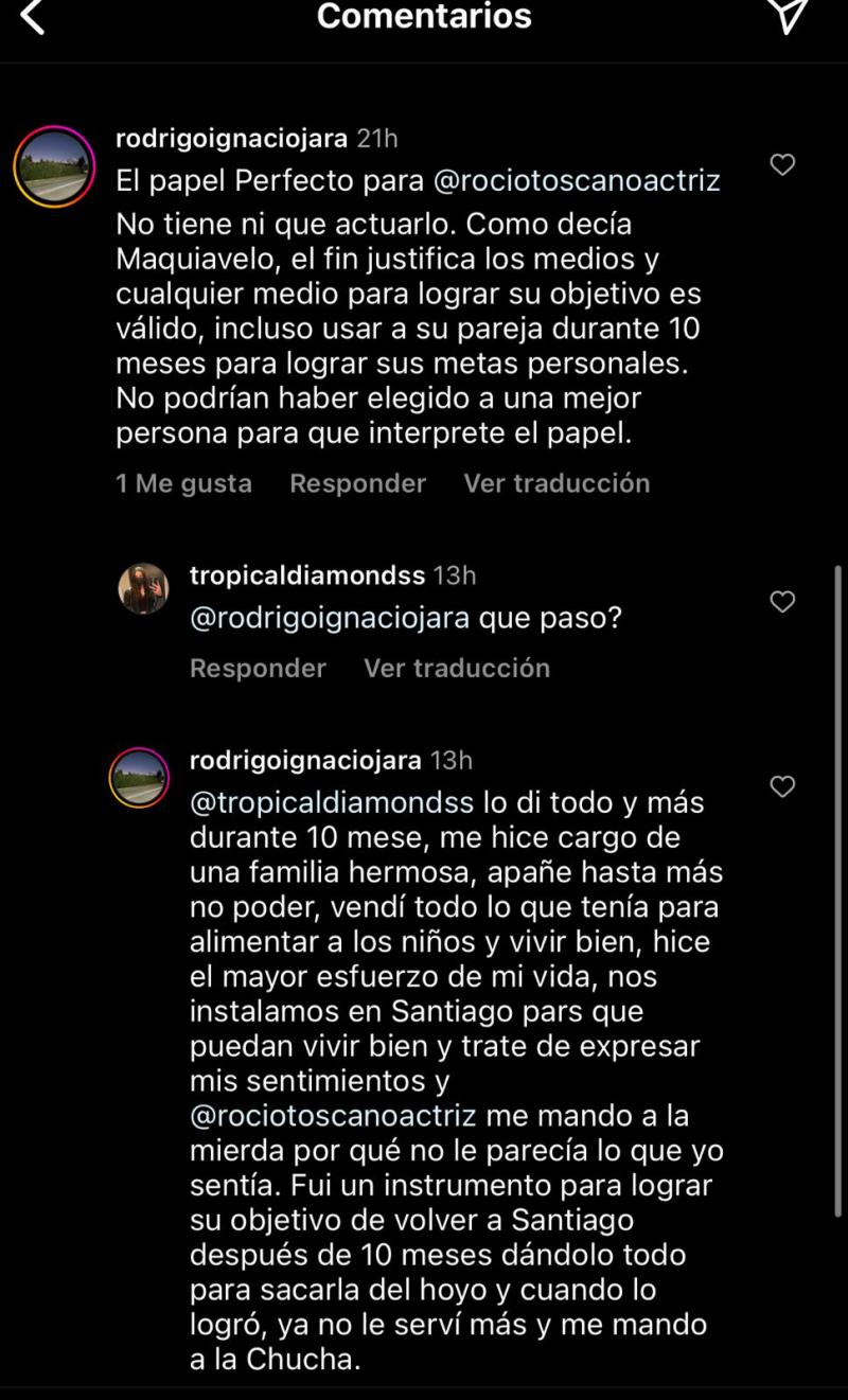 Expareja de Rocío Toscano arremetió en su contra