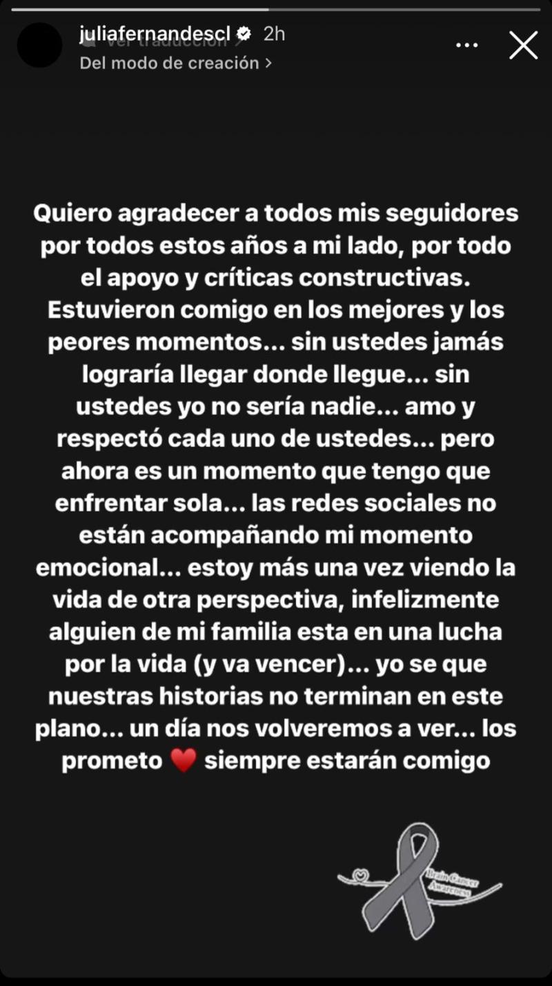 Mensaje de Julia Fernandes