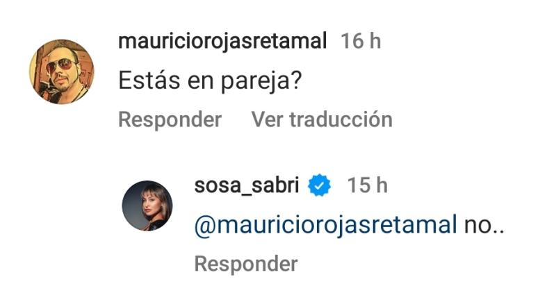 Respuesta de Sabrina Sosa