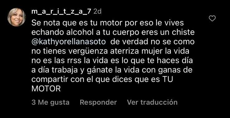El ácido comentario que una usuaria le dejó a Kathy Orellana