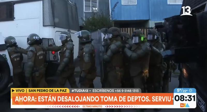Carabineros desaloja departamentos tomados en San Pedro de la Paz
