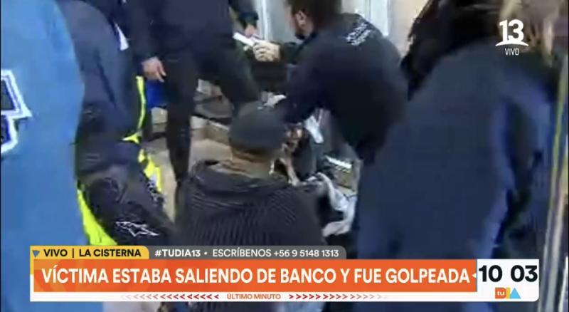 Mujer sufrió violento intento de robo en sucursal bancaria