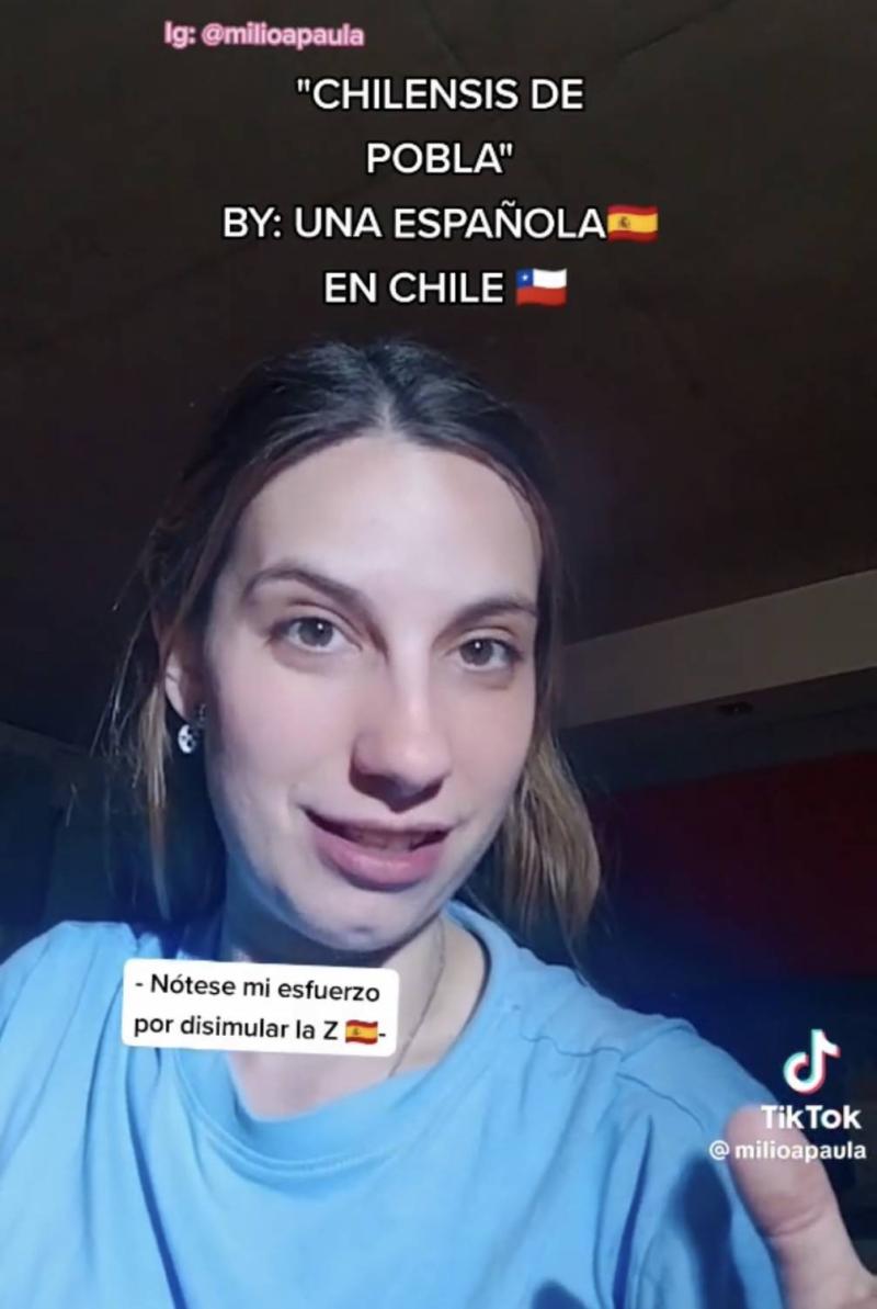 Joven española se viral por enseñar a hablar "chilensis de pobla"