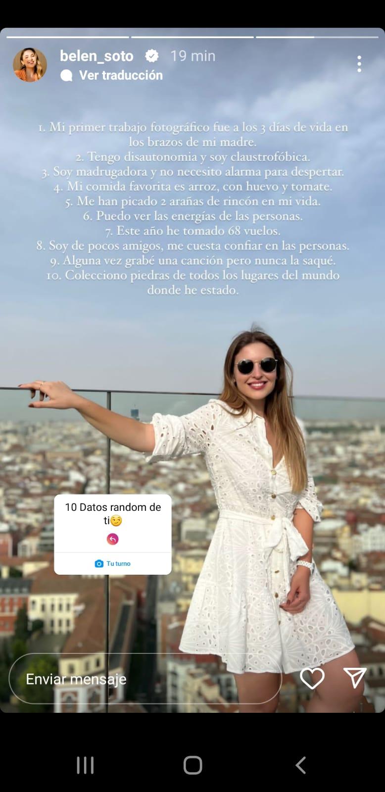Belén Soto entregó datos de su vida.