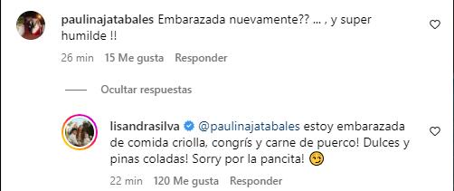 Respuesta de Lisandra Silva.