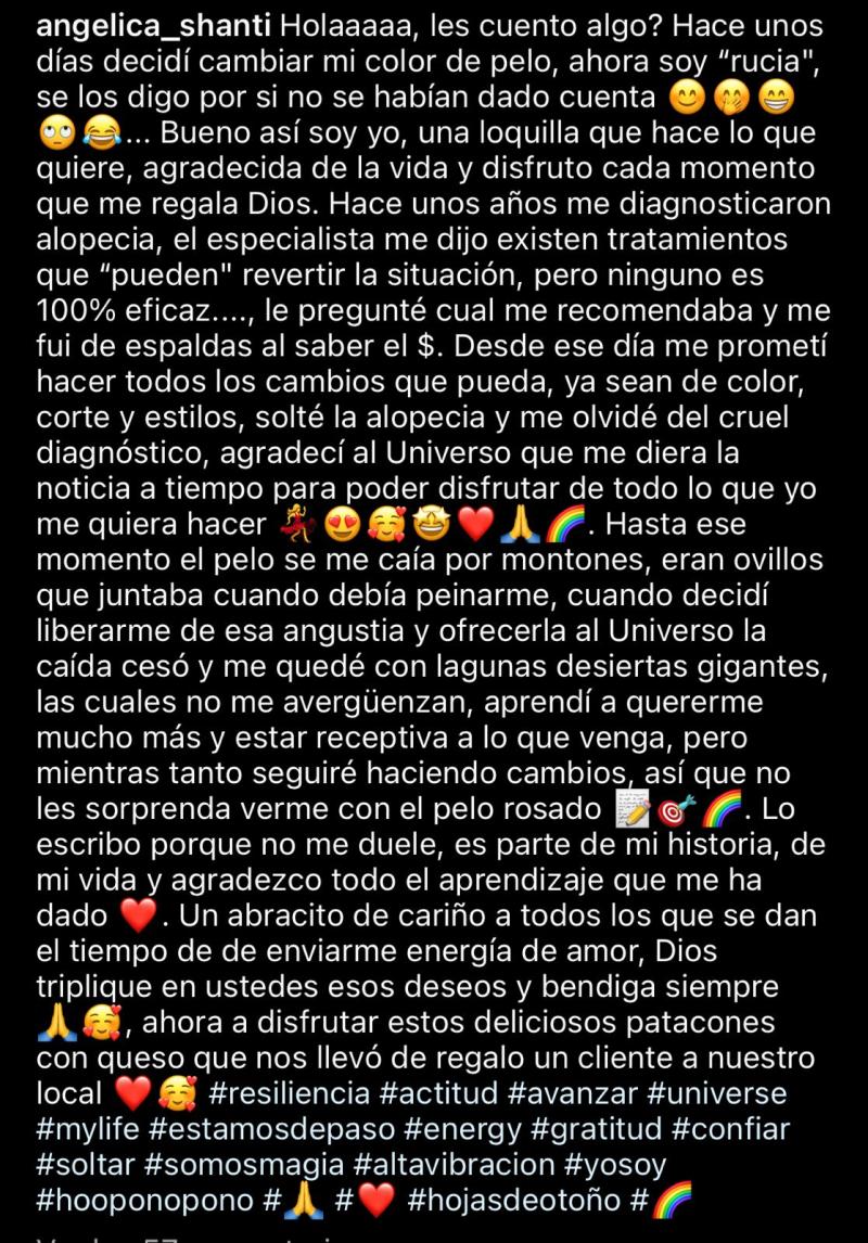 Angélica Sepúlveda sobre su nuevo look